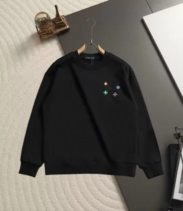 Brand L Vibrant Colorful Monogram Embroidery Crew Neck Pullover Sweatshirt For Men Black #B67388