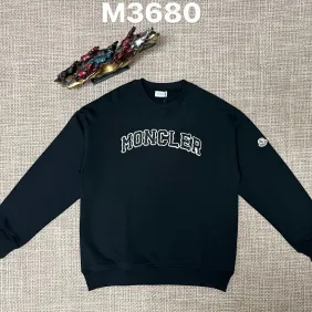 Moncler Arched Logo Crew‑Neck Sweatshirt, White, Black #B68057