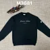 Moncler Archive Script Logo Crew‑Neck Sweatshirt, Black, Cream, Orange #B68056