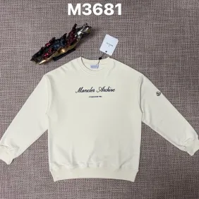 Moncler Archive Script Logo Crew‑Neck Sweatshirt, Black, Cream, Orange #B68056