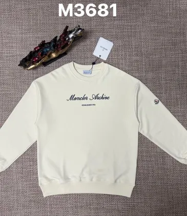 Moncler Archive Script Logo Crew‑Neck Sweatshirt, Black, Cream, Orange #B68056