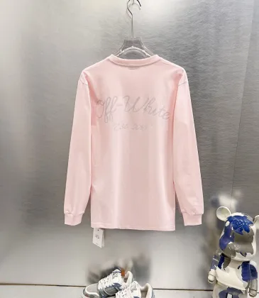 Off-White Long Sleeve Tee Est.2013 Script Logo, Black, White, Pink #B68570