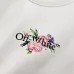 Off-White Long Sleeve Tee Floral Arrow Print Front &amp; Back, Black, White #B68572