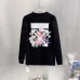 Off-White Long Sleeve Tee Floral Arrow Print Front &amp; Back, Black, White #B68572