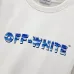 Off-White Long Sleeve Tee With Blue Arrow Logo Print, Black, White #B68568