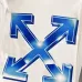 Off-White Long Sleeve Tee With Blue Arrow Logo Print, Black, White #B68568