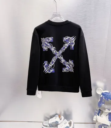 Off‑White Dark Blue Thorn Arrow Crew Neck Sweatshirt, White &amp; Black #B67846