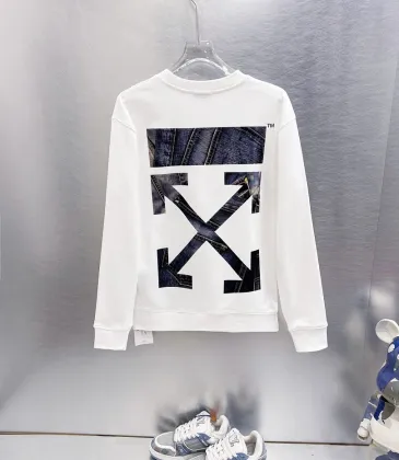 Off‑White Denim Patch Arrow Crew Neck Sweatshirt, White &amp; Black #B67843