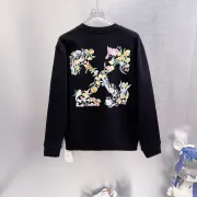 Off‑White Floral Arrow Print Crew Neck Sweatshirt, White &amp; Black #B67841