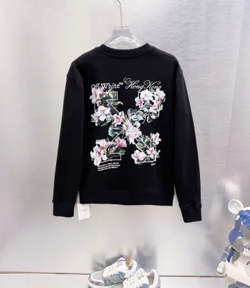 Off‑White Floral Sketch Arrow Crew Neck Sweatshirt, White &amp; Black #B67844