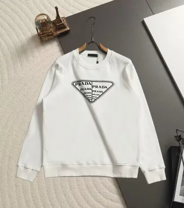 Prada Triangle Label Letter Print Crew Neck Sweatshirt Unisex Long Sleeve Pullover #B67236