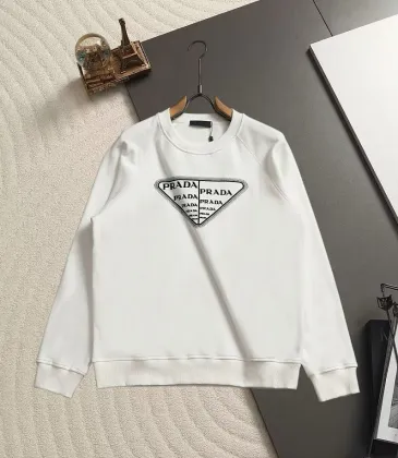 Prada Triangle Label Letter Print Crew Neck Sweatshirt Unisex Long Sleeve Pullover #B67236