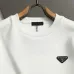 Prada Triangle Logo Crewneck Sweatshirt, Black White #B67888