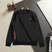 Prada Triangle Logo Crewneck Sweatshirt, Black White #B67888