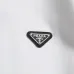 Prada Triangle Metal Logo Crew‑Neck Sweatshirt, White, Black #B68071