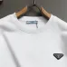 Prada Triangle Metal Logo Crew‑Neck Sweatshirt, White, Black #B68071
