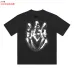AMIRI Gothic Flame Logo Short Sleeve T‑Shirt, White Pink Black #B67858