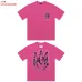 AMIRI Gothic Flame Logo Short Sleeve T‑Shirt, White Pink Black #B67858