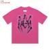 AMIRI Gothic Flame Logo Short Sleeve T‑Shirt, White Pink Black #B67858