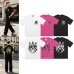 AMIRI Gothic Flame Logo Short Sleeve T‑Shirt, White Pink Black #B67858