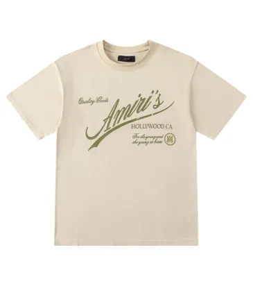 Amiri Hollywood Club Script Short‑Sleeve Tee, Beige, Black #B68066