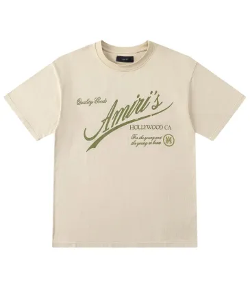 Amiri Hollywood Club Script Short‑Sleeve Tee, Beige, Black #B68066