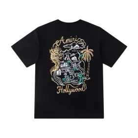 Amiri Hollywood Scenery Graphic Short‑Sleeve Tee, Black #B68064