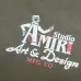 Amiri Studio Art &amp; Design Logo Short‑Sleeve Tee, Olive Green, Black #B68068