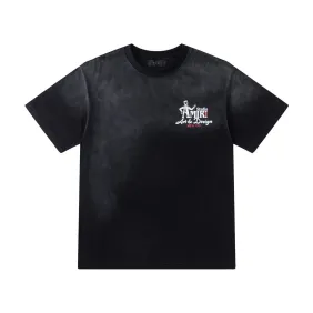 Amiri Studio Art &amp; Design Logo Short‑Sleeve Tee, Olive Green, Black #B68068