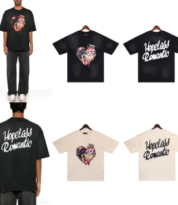 Amiri T-shirts HOPELESS ROMANTIC printing T-shirts Black/White #A48500 Amiri T-shirts HOPELESS ROMANTIC printing T-shirts Black/White #A48500