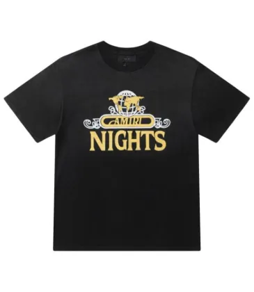 Black AMIRI Nights Graphic Tee With Globe Design For Fashion Enthusiasts #A54403 Black AMIRI Nights Graphic Tee With Globe Design For Fashion Enthusiasts #A54403