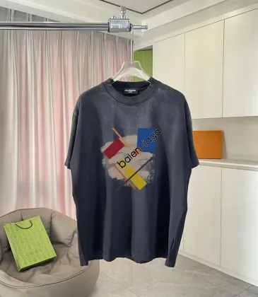 Balenciaga T-shirts for Men Abstract Color Block Logo Art Black/White/Red #A54220 Balenciaga T-shirts for Men Abstract Color Block Logo Art Black/White/Red #A54220