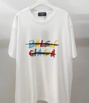 Balenciaga T-shirts for Men Pure Cotton Graphic White #A54091 Balenciaga T-shirts for Men Pure Cotton Graphic White #A54091