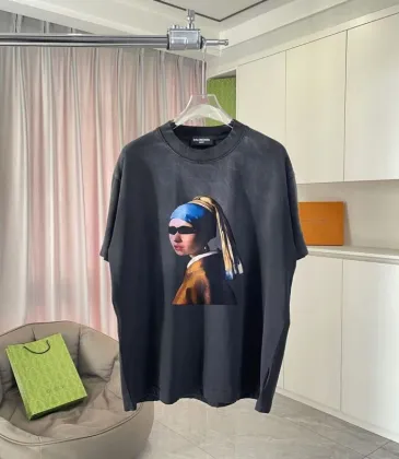 Vintage Washed Black Balenciaga T Shirt With Trendy Girl With A Pearl Earring Remix Print #A54408 Vintage Washed Black Balenciaga T Shirt With Trendy Girl With A Pearl Earring Remix Print #A54408