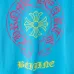 Chrome Hearts Long Sleeve T-shirt Horseshoe Cross Logo Print, Turquoise Blue, Black #B68582