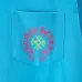 Chrome Hearts Long Sleeve T-shirt Horseshoe Cross Logo Print, Turquoise Blue, Black #B68582