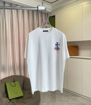 Chrome Hearts T-shirt for MEN Gothic Cross & Colorful Splash Art Black/White/Red #A54214 Chrome Hearts T-shirt for MEN Gothic Cross & Colorful Splash Art Black/White/Red #A54214