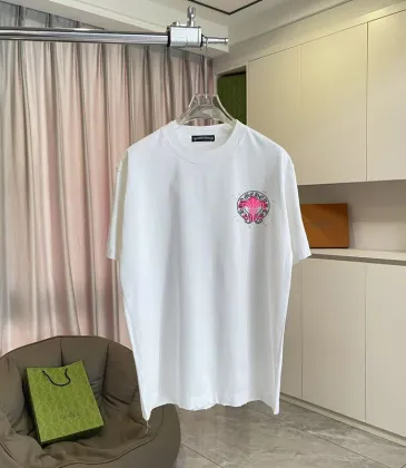 Chrome Hearts T-shirt for MEN Pink Logo Gothic Inspired Back Design Black/White/Red #A54213 Chrome Hearts T-shirt for MEN Pink Logo Gothic Inspired Back Design Black/White/Red #A54213