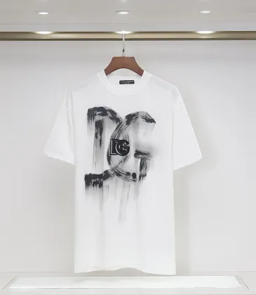 D&G T-Shirts for MEN Embroidered Cotton Tees White/Black #A48637 D&G T-Shirts for MEN Embroidered Cotton Tees White/Black #A48637
