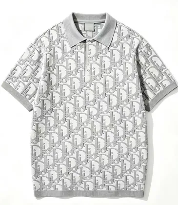 Dior All‑Over Oblique Jacquard Knit Short Sleeve Polo Shirt #B67460