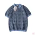 Dior Check Jacquard Wool Knit Short Sleeve Polo Shirt, Blue #B68867