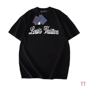 Brand L Chest Logo Jacquard Knit Short Sleeve Tee, Black #B68857