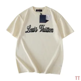 Brand L Chest Logo Jacquard Knit Short Sleeve Tee, Cream #B68858