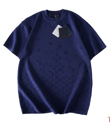 Brand L Gradient Letter Jacquard Knit Short Sleeve Tee, Navy Blue #B68865