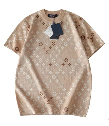 Brand L Jacquard Gradient Color Block Monogram Knit Short Sleeve Tee, Beige #B68860 Brand L Jacquard Gradient Color Block Monogram Knit Short Sleeve Tee, Beige #B68860