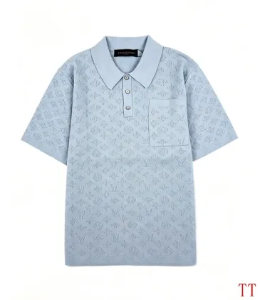 LV Hollow‑Out Jacquard Knit Short‑Sleeve Polo Shirt #B67479