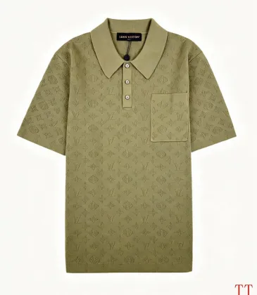 LV Hollow‑Out Jacquard Knit Short‑Sleeve Polo Shirt #B67480