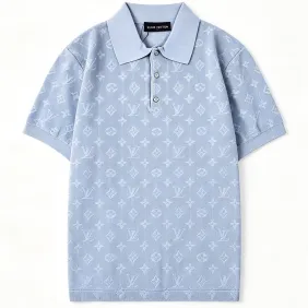 LV Monogram All‑Over Print Short‑Sleeve Button Polo Shirt #B67481
