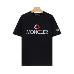 Moncler Embroidered Logo Crew Neck Casual Short‑Sleeve T‑Shirt #B67396