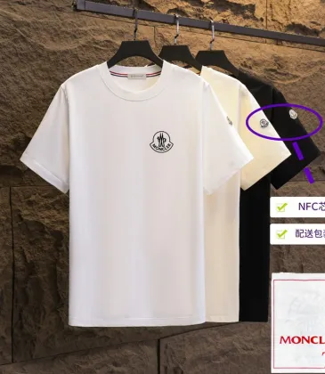 Moncler T-shirts for men Black/White Weight 300g 100% cotton #A53016